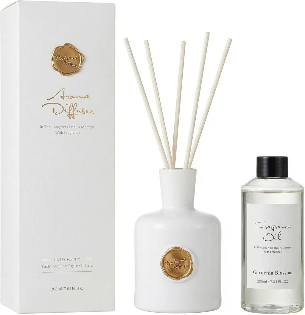 White Musk Reed Diffuser, Long Lasting Essential Oil Home Fragrance