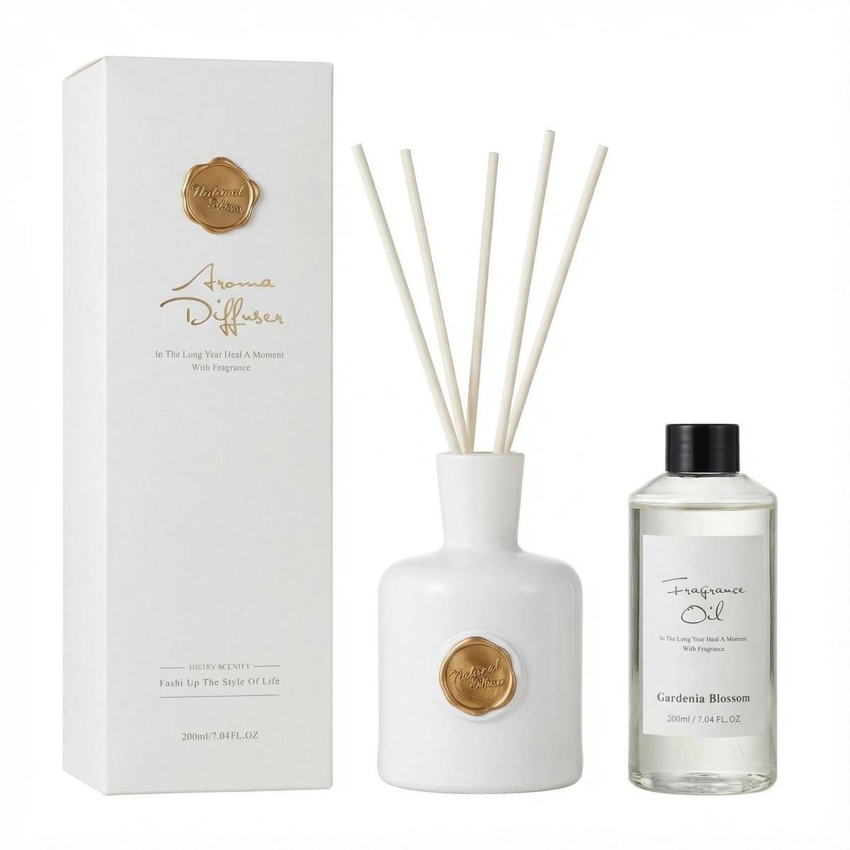 White Musk Reed Diffuser, Long Lasting Essential Oil Home Fragrance