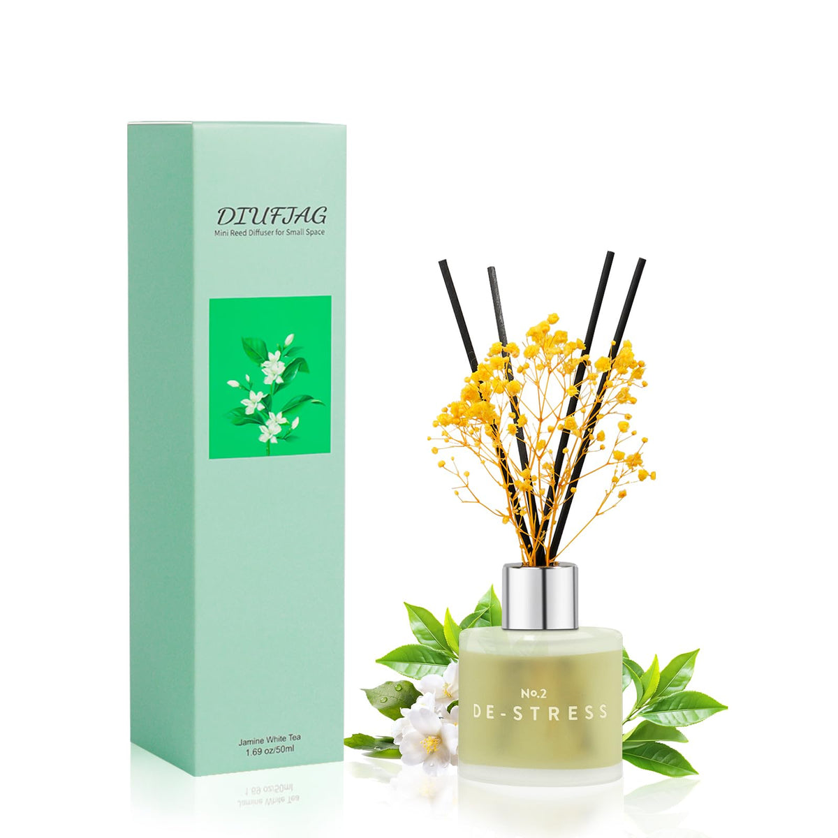 3 Pack Fragrance Reed Diffuser, 50ML Lavender Jasmine Lemongrass