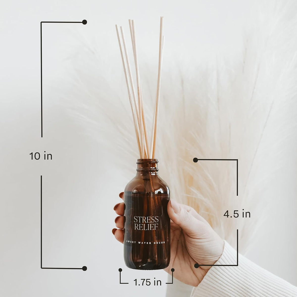 Sweet Water Decor Farmhouse Amber Reed Diffuser Set, Fall Scent, 3.5 fl oz