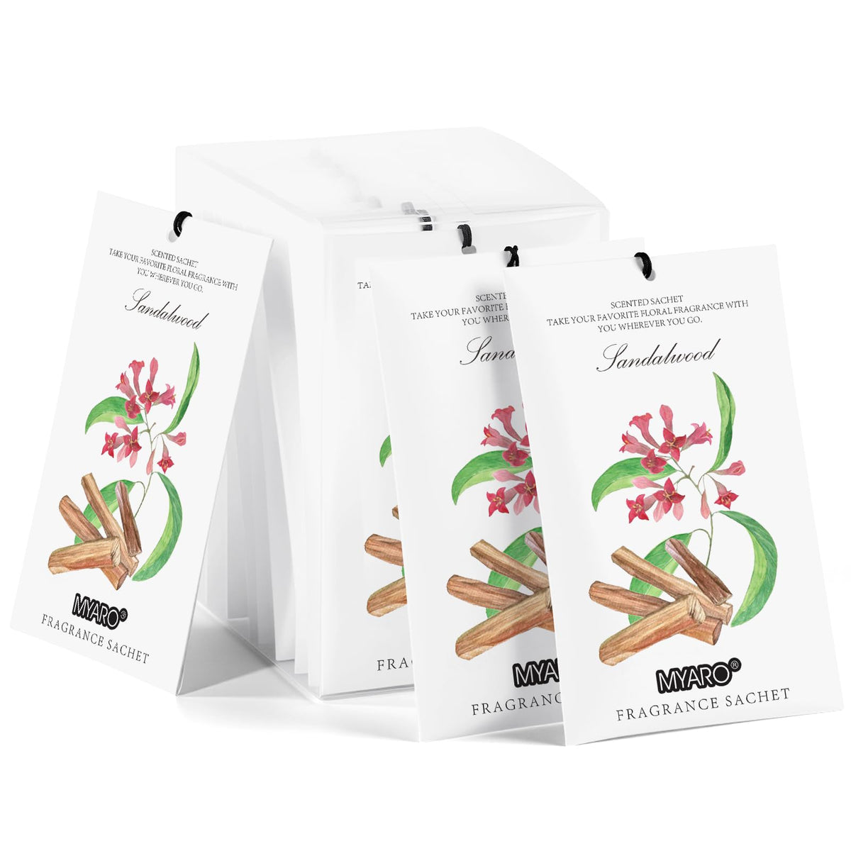 MYARO 12 Pack Fresh Linen Scented Sachets, Closet Deodorizer Car Freshener