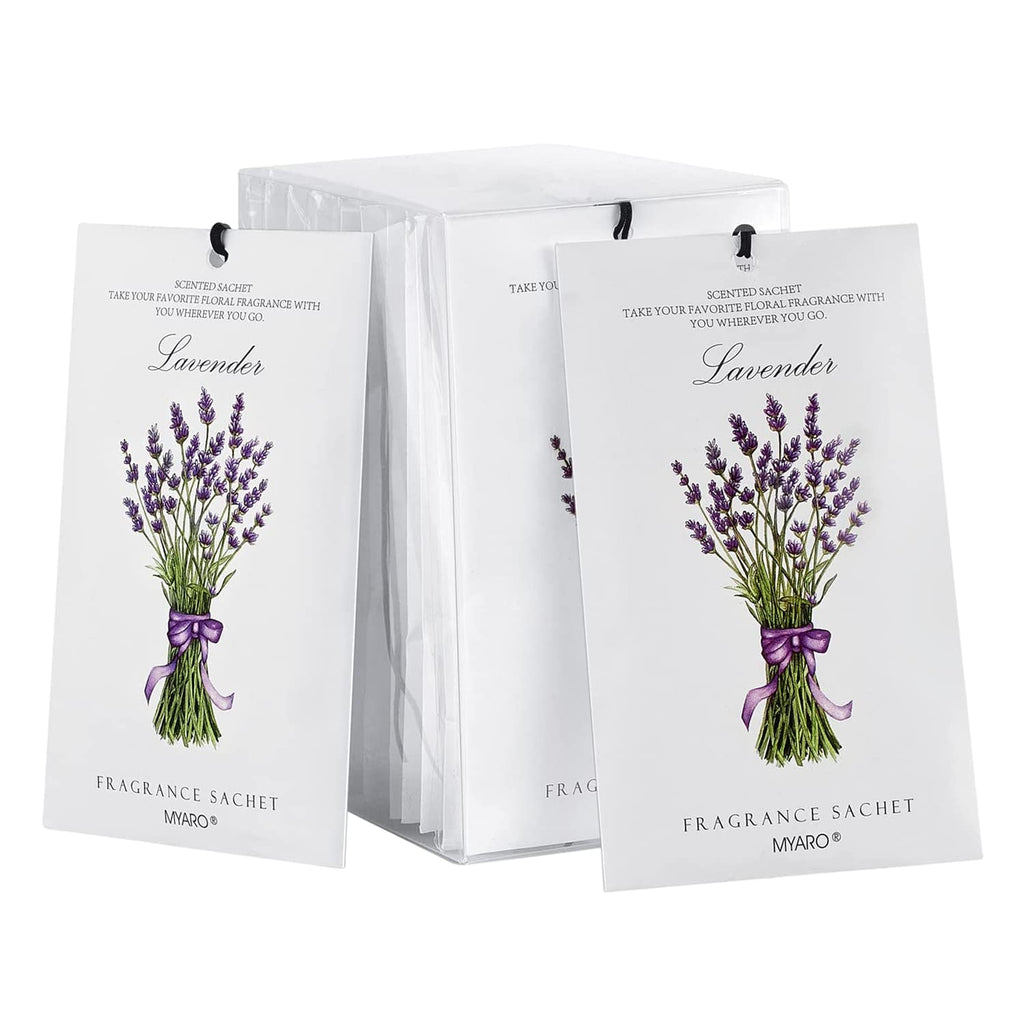 MYARO 12 Pack Fresh Linen Scented Sachets, Closet Deodorizer Car Freshener