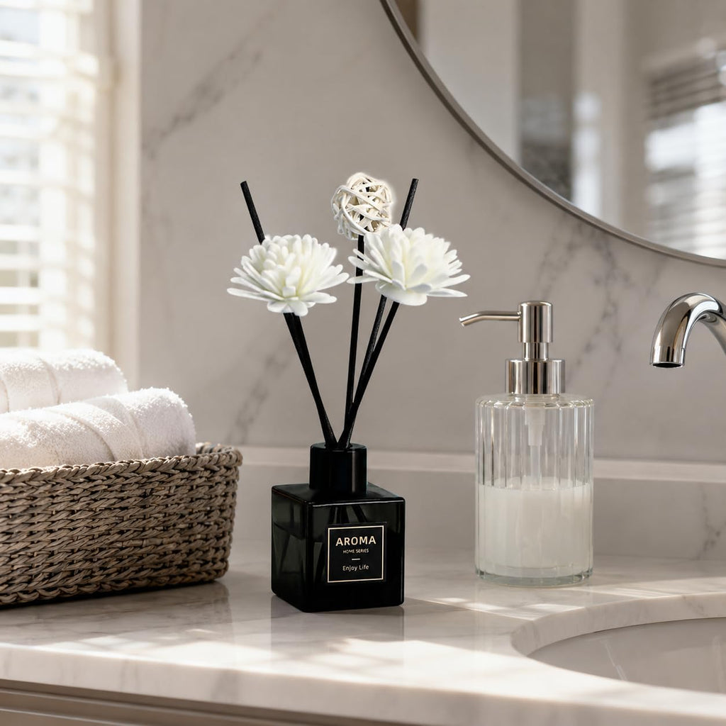 Reed Diffuser Set of 3,Lavender Scented Oil Diffuser with 15 Sticks,(50ml) x 3 Home Fragrance Reed Diffuser for Home Living Room Bedroom Bathroom Air Freshener