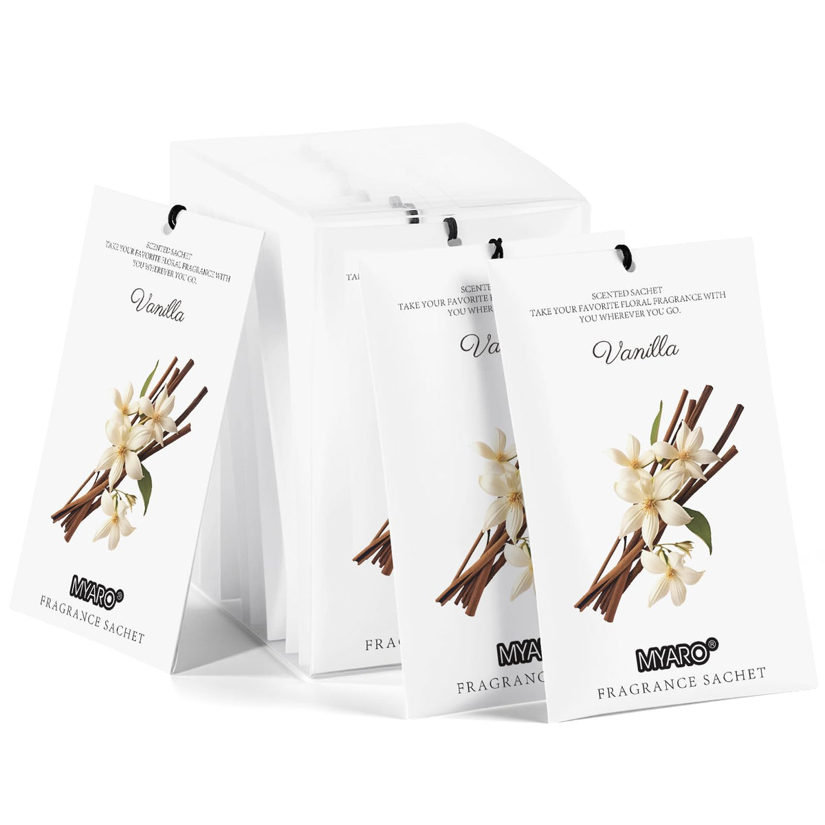 MYARO 12 Pack Fresh Linen Scented Sachets, Closet Deodorizer Car Freshener