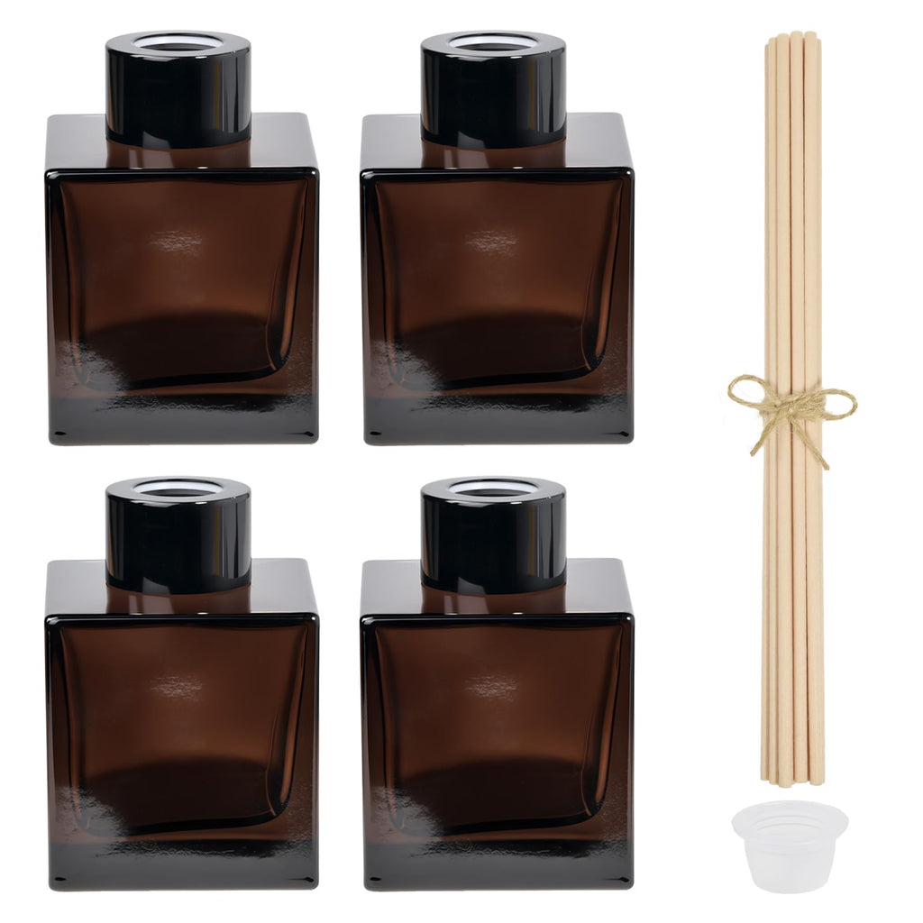 100ml 2pcs Reed Diffuser Bottles - Fragrance Diffuser Empty Bottle with 20pcs Reed Sticks for Home Fragrance Accessories and Women Gift Room,Home,Bathroom Decor