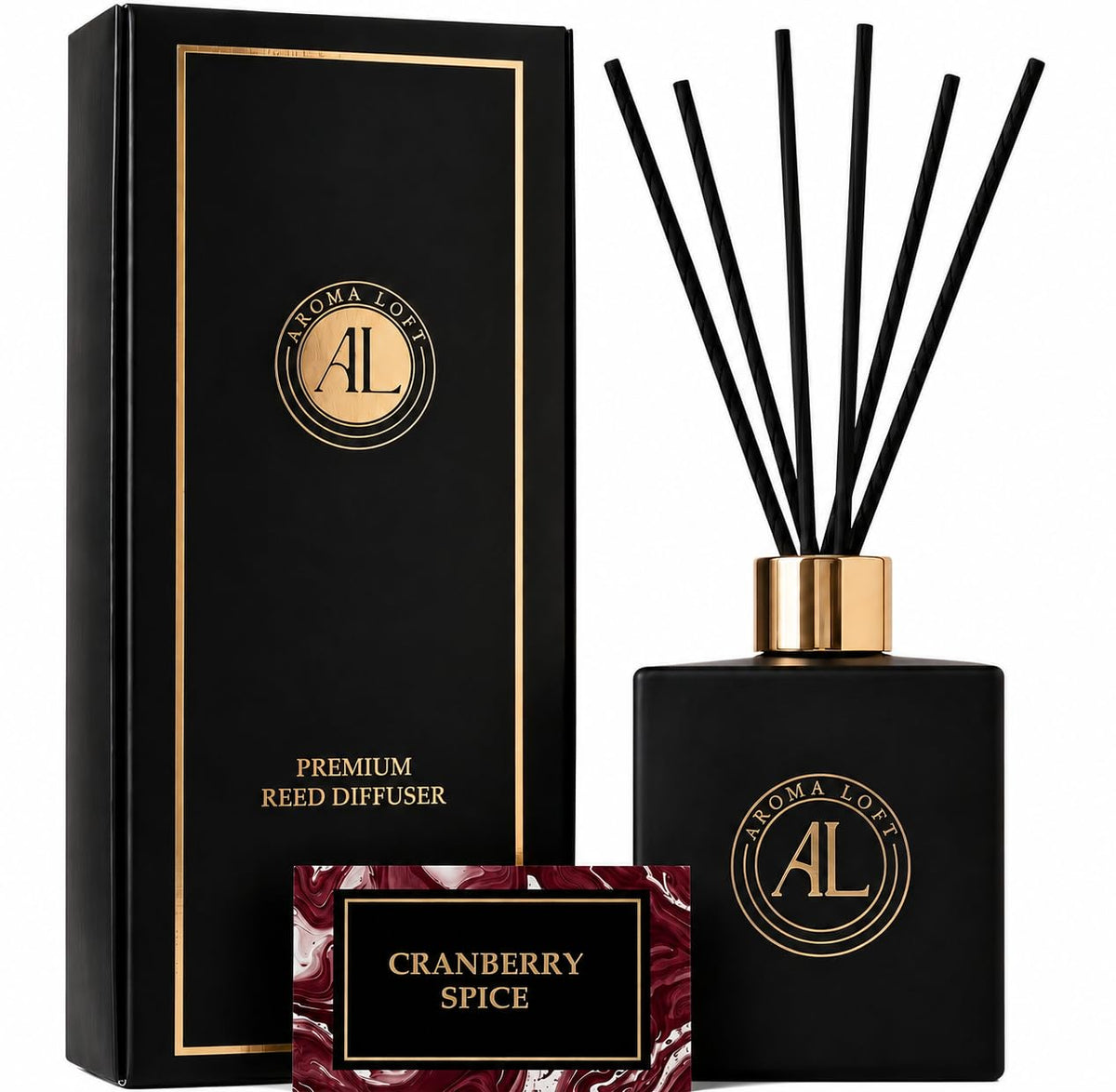 Black Reed Diffusers for Home | Premium Fragrance Diffuser | Reed Diffuser Sticks in Oil Set with Sunlit Citrus Scent | Smell Good Stuff | Long-Lasting Oil for Bathroom & Office (5 oz)