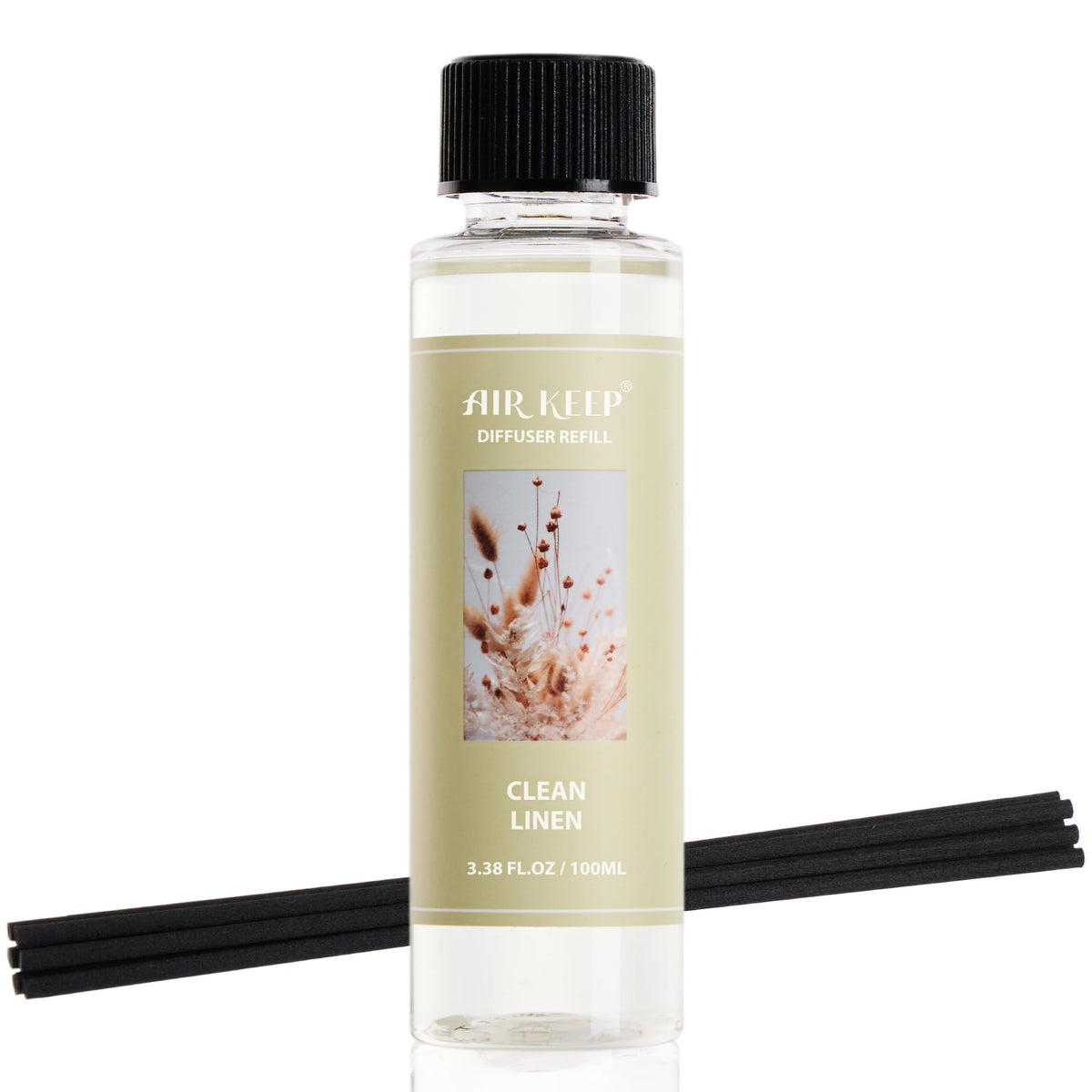 Airkeep Reed Diffuser Set,3.38 fl oz (100 ml) - Clean Linen Oil Diffusers with 8 Reed Sticks,Home Fragrance Reed Diffuser for Bathroom Shelf Decor
