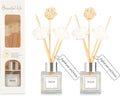 2PCS Reed Diffuser Set, 1.7 oz Scent Diffuser with Sticks, Jasmine Scent