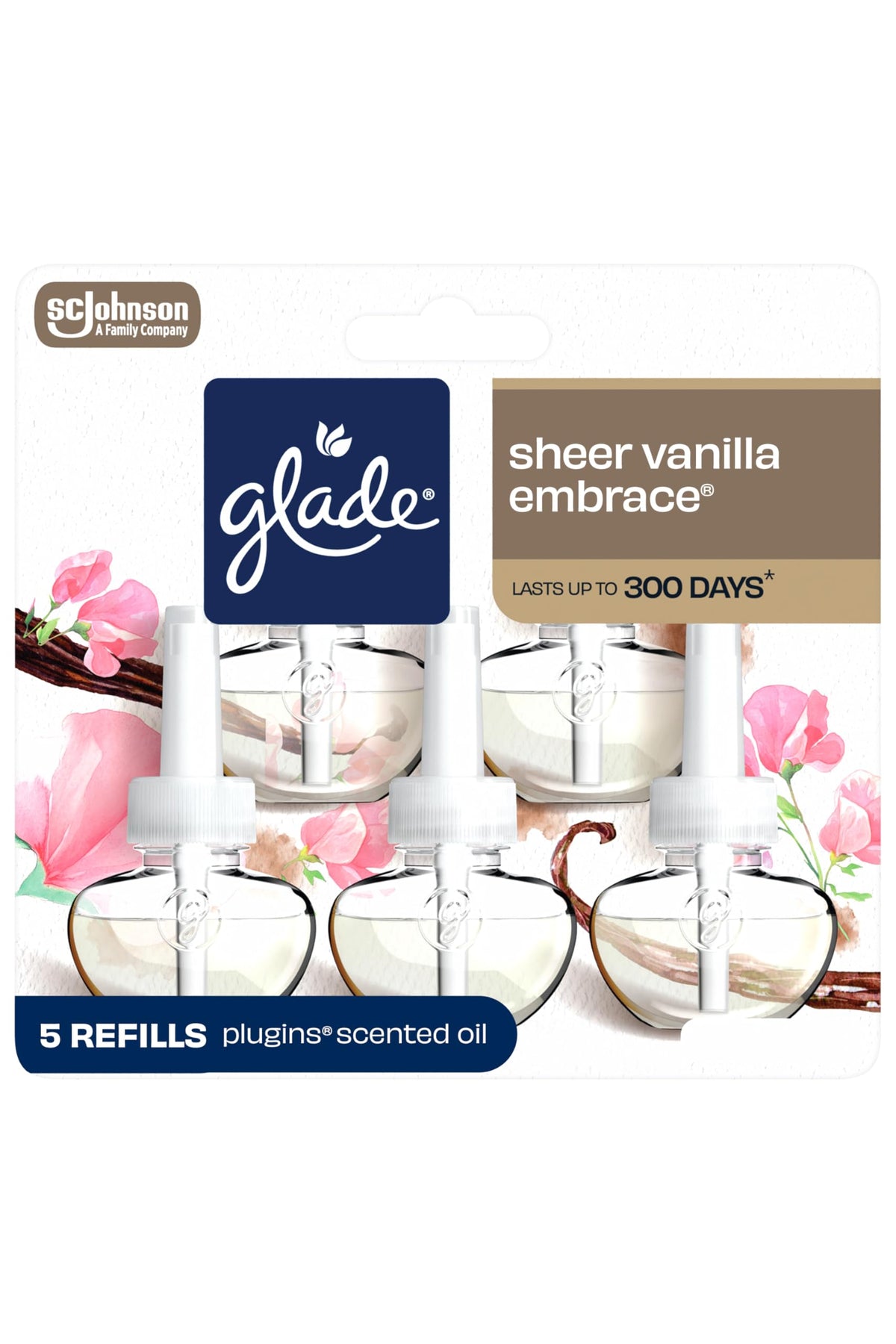 Glade PlugIns Air Freshener Refills, Lavender & Aloe, 5 Count