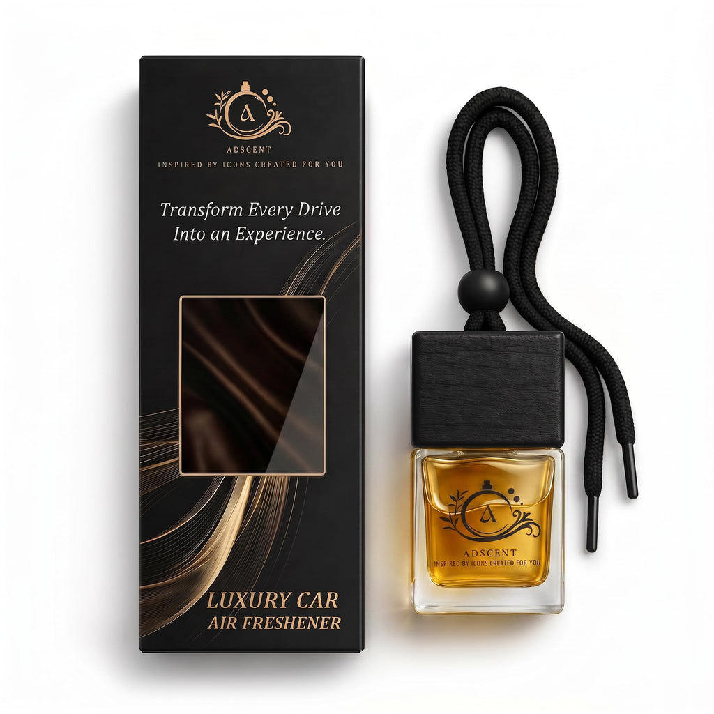 Roug-540 Luxury Car Air Freshener – Premium Hanging Diffuser, Long-Lasting Fragrance Oil, Elegant Glass Bottle with Leather Cap, Car Perfume for Men & Women (Up to 45 Days Freshness)