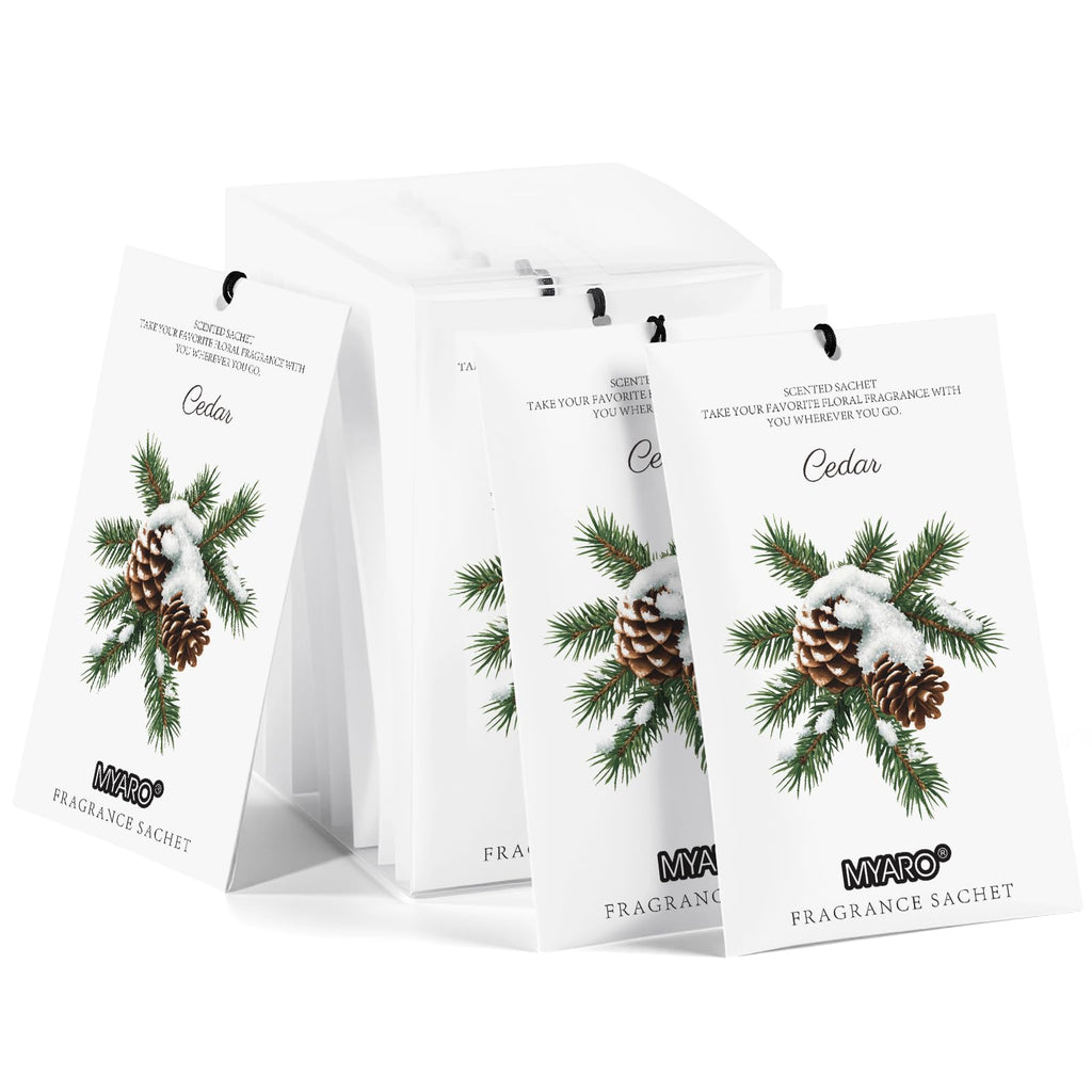 MYARO 12 Pack Fresh Linen Scented Sachets, Closet Deodorizer Car Freshener