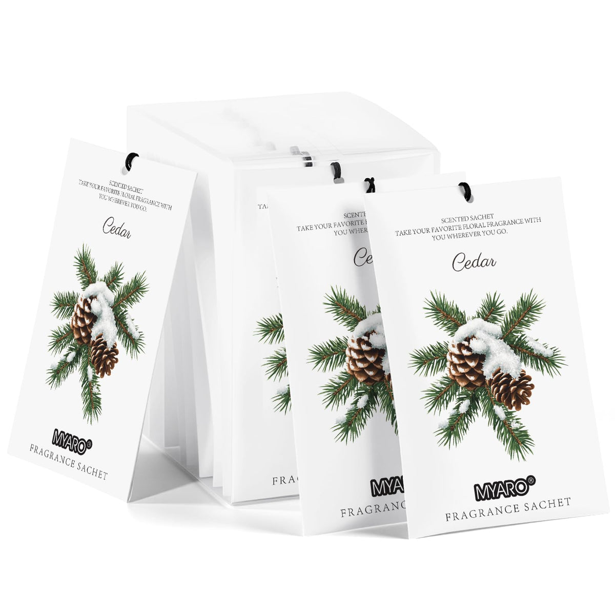 MYARO 12 Pack Fresh Linen Scented Sachets, Closet Deodorizer Car Freshener
