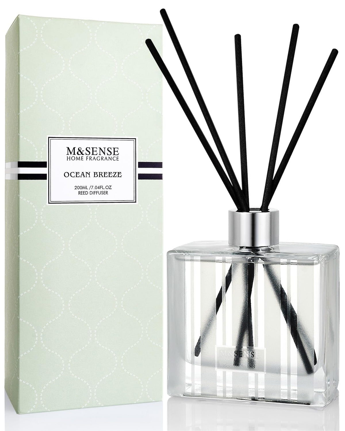 M&SENSE Reed Diffuser, Cinnamon Vanilla, 7.04 oz Natural Essential Oil