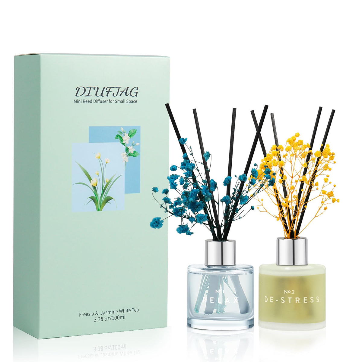 3 Pack Fragrance Reed Diffuser, 50ML Lavender Jasmine Lemongrass