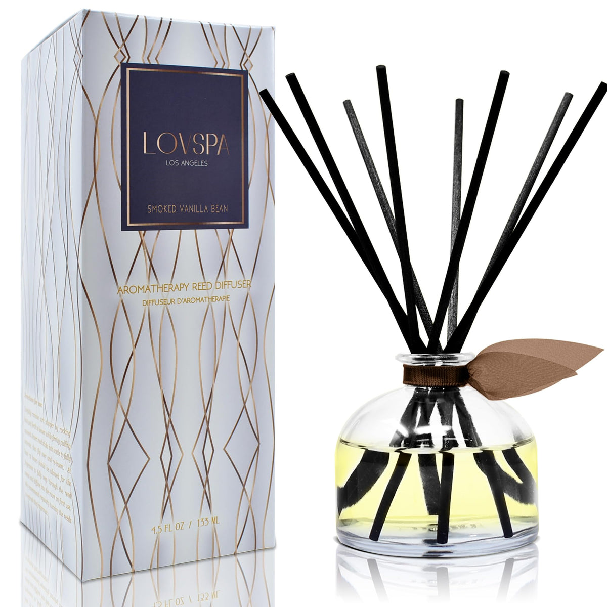 Reed Diffuser Set, Pumpkin Vanilla Chai Scented Oil Diffuser with Sticks, Home Fragrance Accessories for Bathroom Shelf Decor, Aroma Diffusers for Home or Office Fall Decor, USA Made