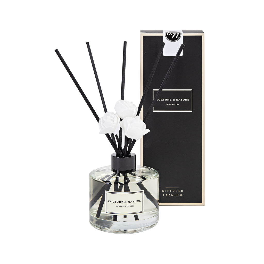CULTURE & NATURE Reed Diffuser Set 6.7oz (200ml) Black Rose Scented Diffuser with Sticks Home Fragrance Reed Diffuser for Bathroom Shelf Decor