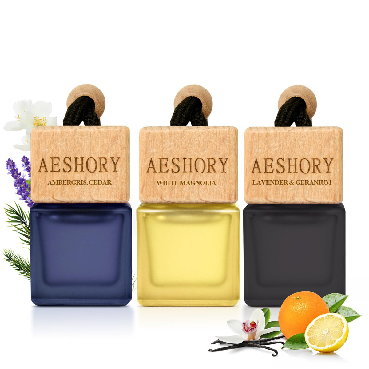 Aeshory 3 Pack Hanging Car Air Freshener, Cozy Autumn Scents, Long Lasting Essential Oil Diffuser, Odor Eliminator, Elegant Car Decor, Ideal Gift for Fall & Daily Use