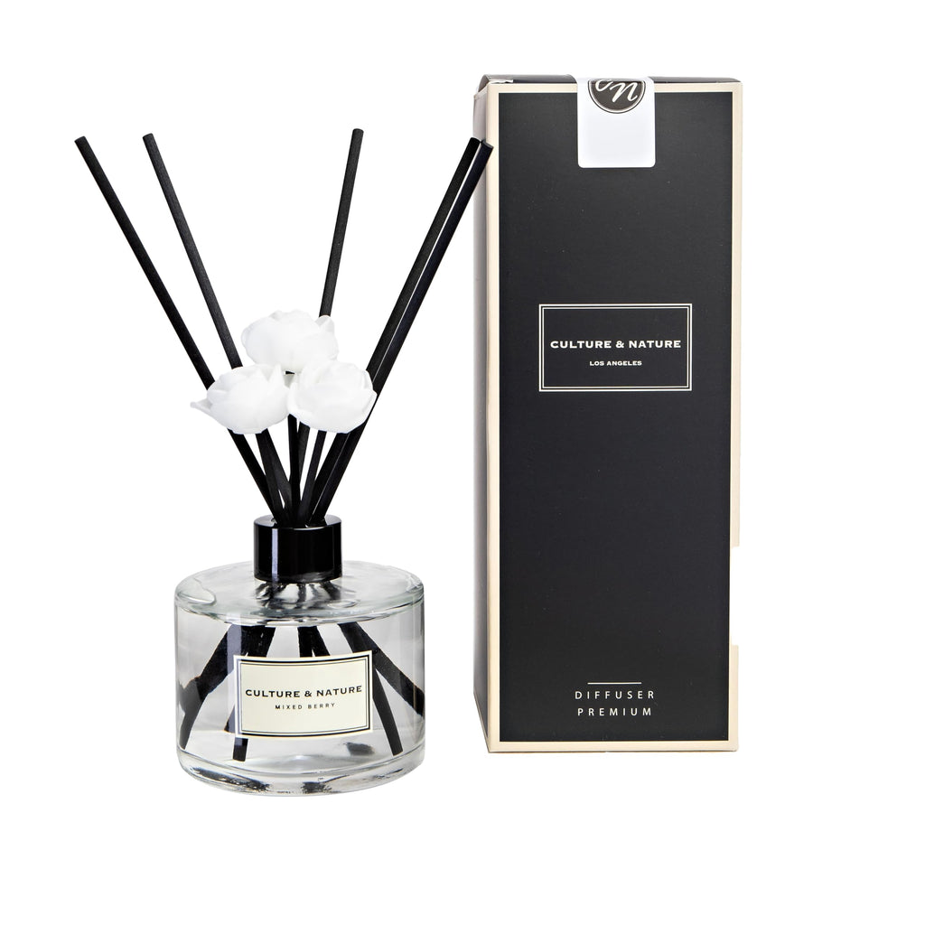 CULTURE & NATURE Reed Diffuser Set 6.7oz (200ml) Clean Cotton Scented Diffuser with Sticks Home Fragrance Reed Diffuser for Bathroom Shelf Decor