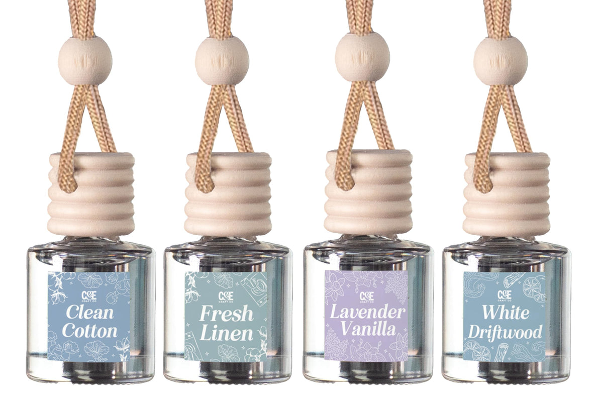 CE Craft Hanging Car Air Freshener – Fragrance Oil Diffuser with Essential Oils – Long-Lasting Aromatherapy Scents for Automobiles – 4 Pack, Floral