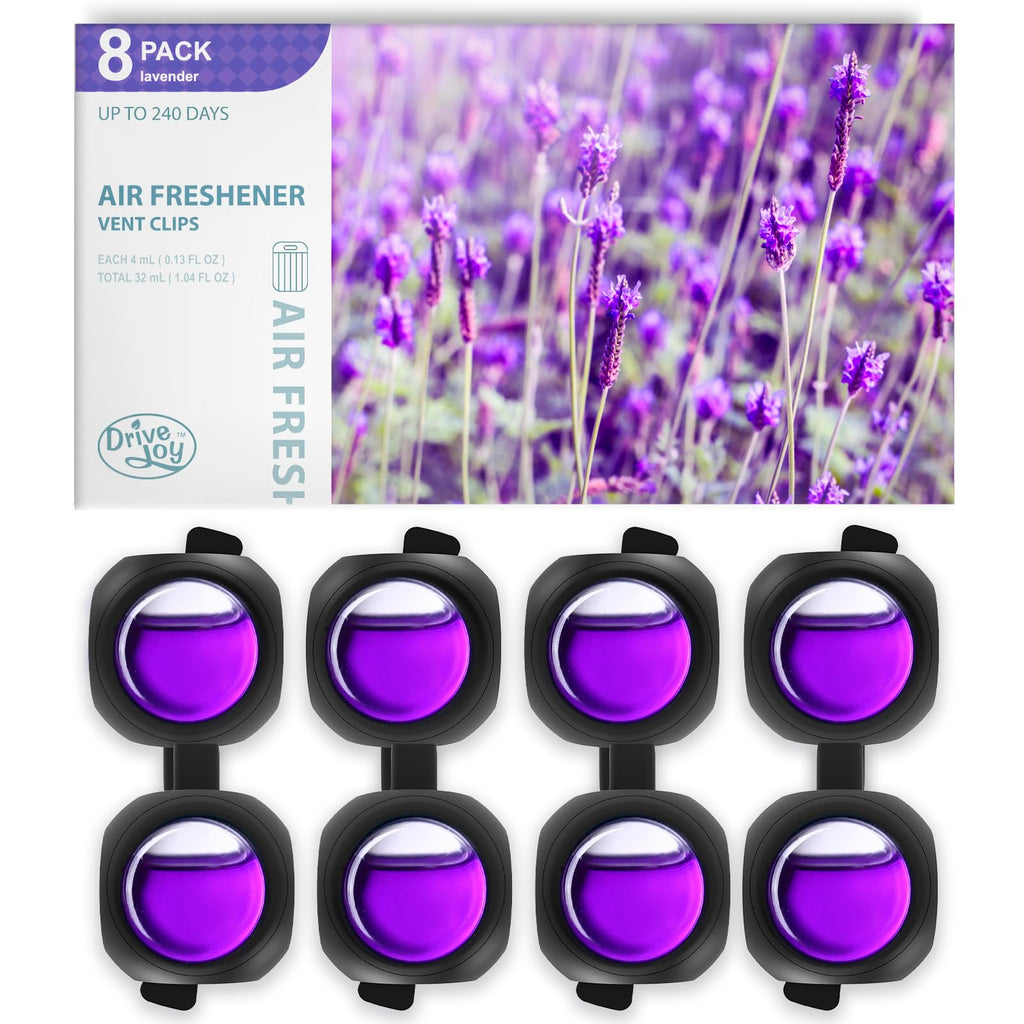 DRIVEJOY Car Air Freshener Vent Clips, 8 PK, 6 Ocean, 2 New Car Scent, Long Lasting Air Fresheners for Men & Women, Up to 240 Days, Odor Eliminator