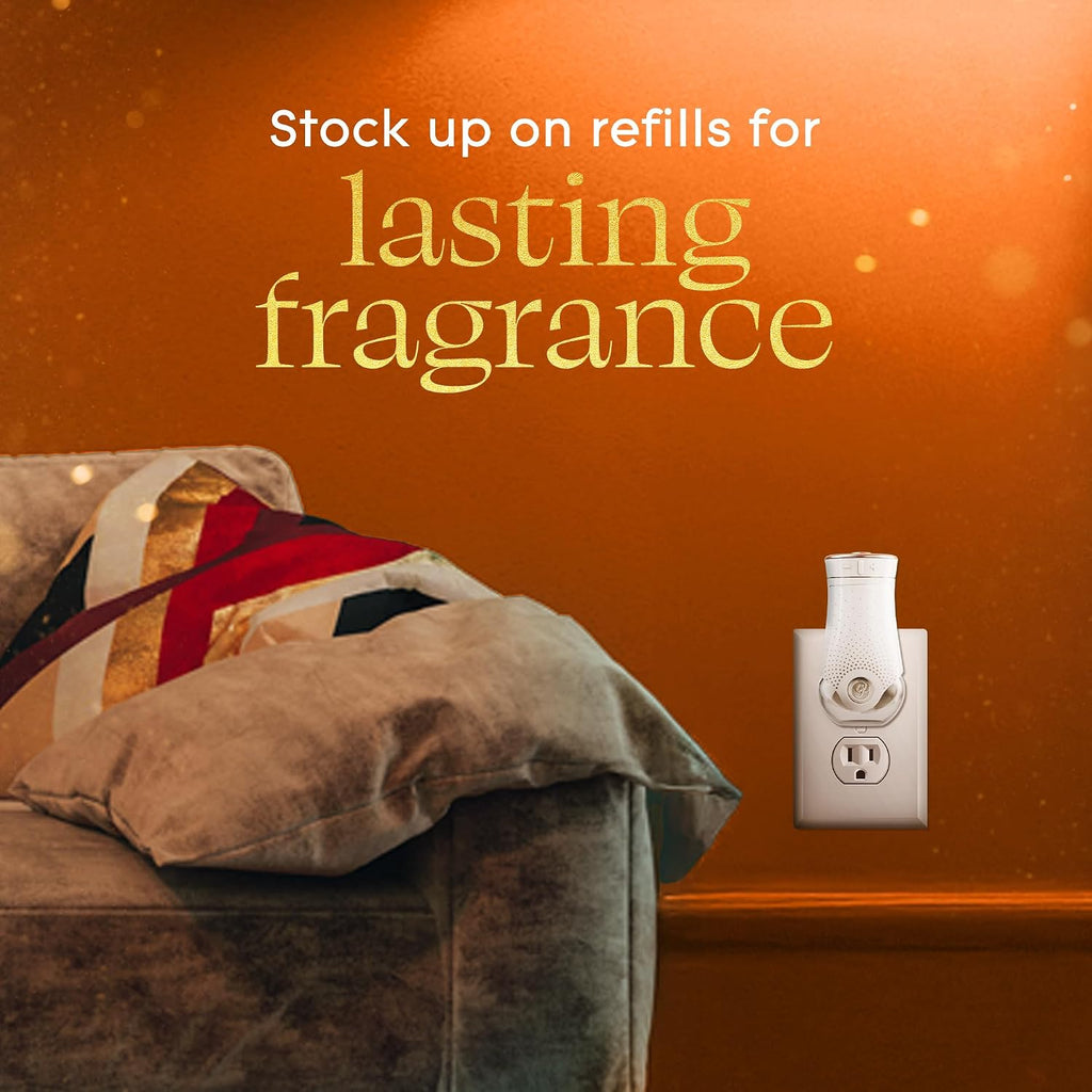 Glade PlugIns Refills Air Freshener Starter Kit, Pumpkin & Ginger, Scented and Essential Oils for Home and Bathroom, 0.67 Fl Oz, 1 Warmer + 2 Refills