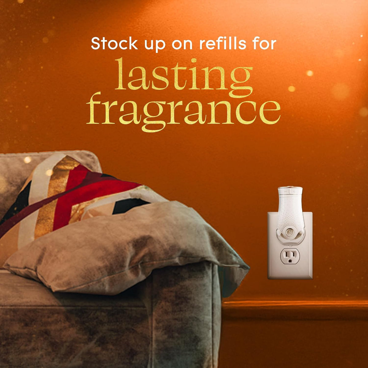 Glade PlugIns Refills Air Freshener Starter Kit, Pumpkin & Ginger, Scented and Essential Oils for Home and Bathroom, 0.67 Fl Oz, 1 Warmer + 2 Refills