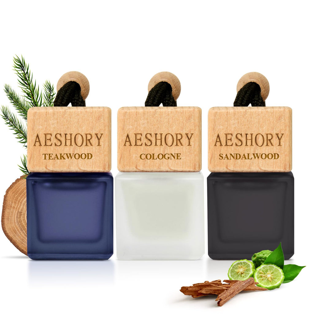 Aeshory 3 Pack Hanging Car Air Freshener, Cozy Autumn Scents, Long Lasting Essential Oil Diffuser, Odor Eliminator, Elegant Car Decor, Ideal Gift for Fall & Daily Use
