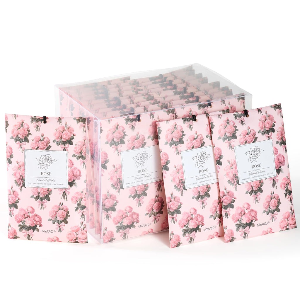 MYARO 12 Pack Fresh Linen Scented Sachets, Closet Deodorizer Car Freshener