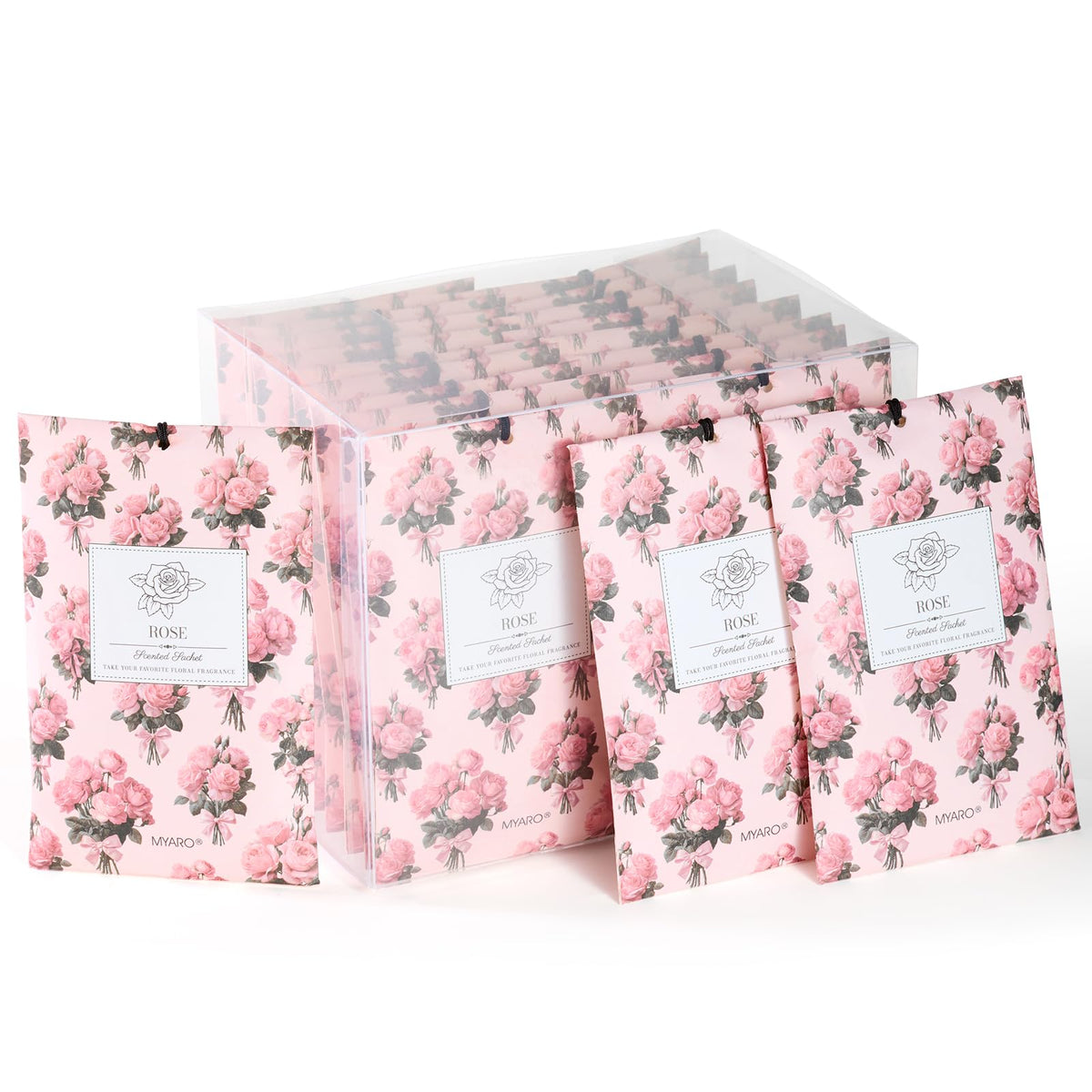 MYARO 12 Pack Fresh Linen Scented Sachets, Closet Deodorizer Car Freshener