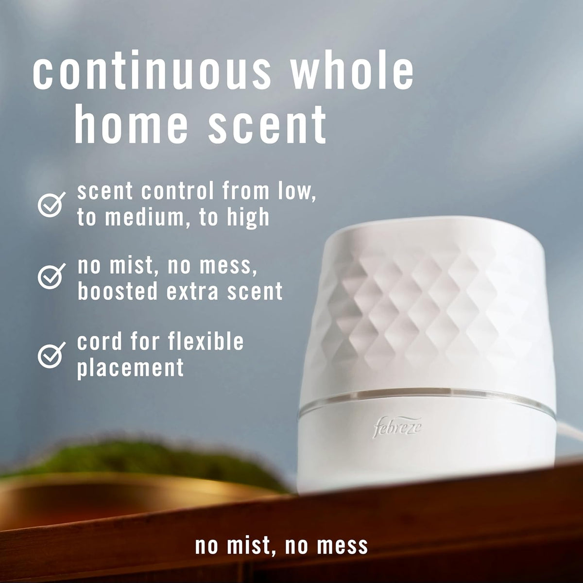 Febreze Plug Scent Booster Air Freshener Oil Diffuser + 2 Downy Calm Refill