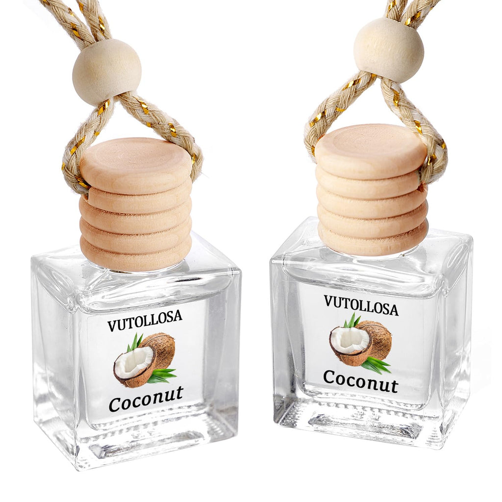 Car Air Freshener Hanging Vanilla 2 Pack,Essential Oils Diffuser Car Scents Decor Air Freshener,Long-Lasting Cute Car Accessories for Women & Men