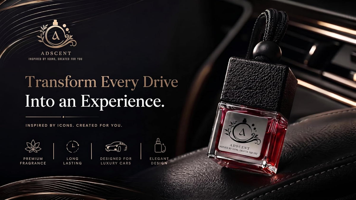 Roug-540 Luxury Car Air Freshener – Premium Hanging Diffuser, Long-Lasting Fragrance Oil, Elegant Glass Bottle with Leather Cap, Car Perfume for Men & Women (Up to 45 Days Freshness)