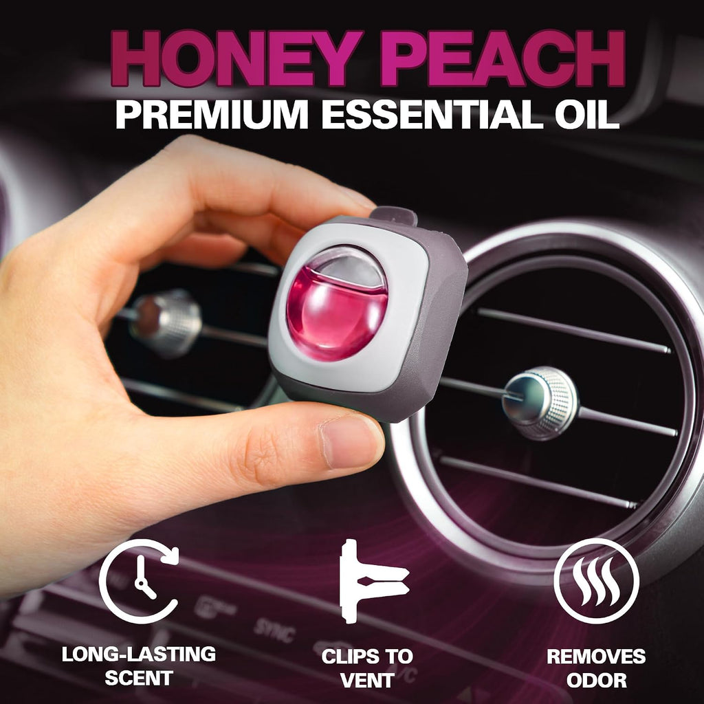 Air Jungles Honey Peach Scent Pink Car Air Freshener Vent Clip 6 Ct