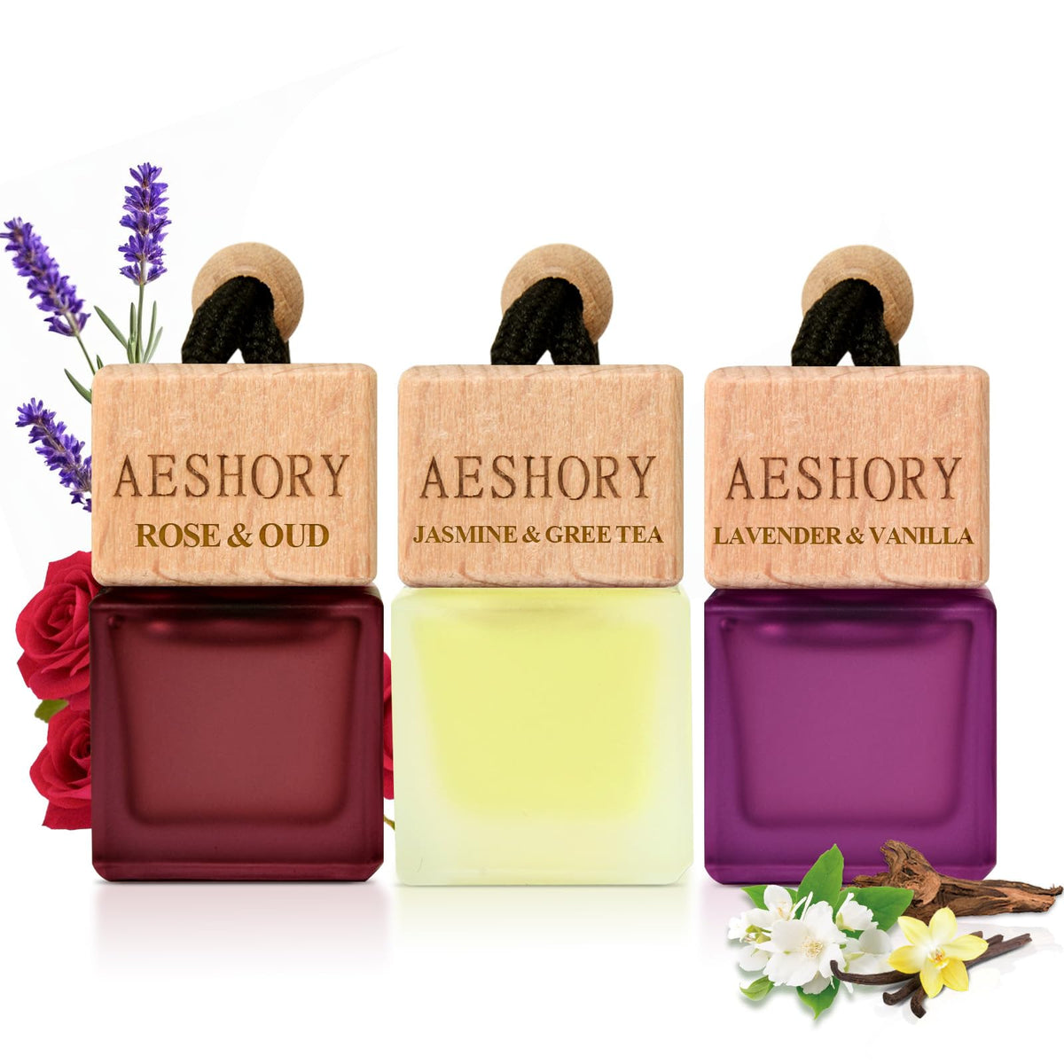 Aeshory 3 Pack Hanging Car Air Freshener, Cozy Autumn Scents, Long Lasting Essential Oil Diffuser, Odor Eliminator, Elegant Car Decor, Ideal Gift for Fall & Daily Use