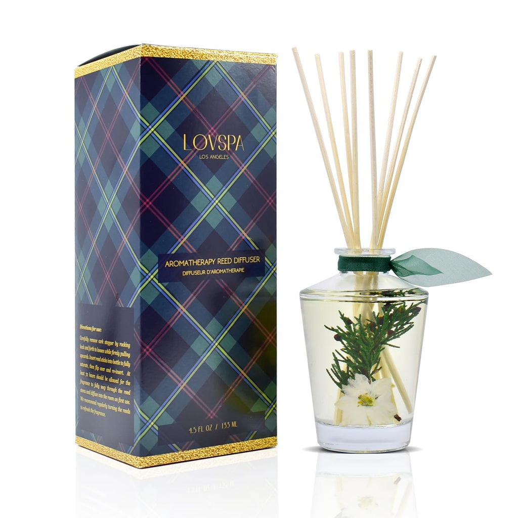 Reed Diffuser Set, Pumpkin Vanilla Chai Scented Oil Diffuser with Sticks, Home Fragrance Accessories for Bathroom Shelf Decor, Aroma Diffusers for Home or Office Fall Decor, USA Made