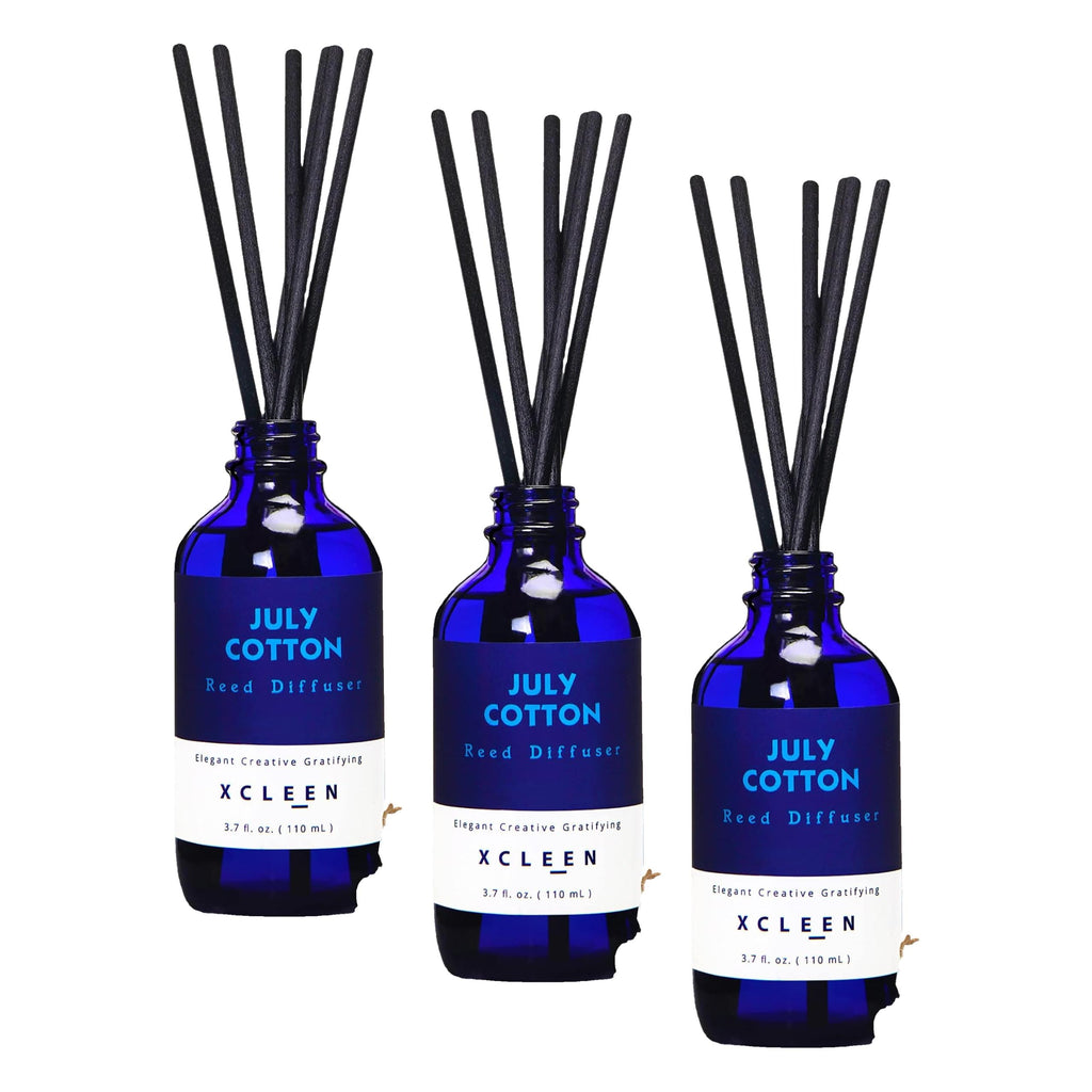 Xcleen Reed Diffusers Set, 3.7 Oz Scent Diffuser, 6 Reed Diffuser Sticks, Home Fragrance Hyacinth, Peony & Citrus, Aromatherapy Oil Diffuser Reeds, More Masculine Scent, Bathroom & Office Decor 110ml