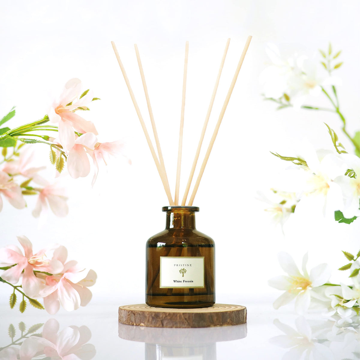 PRISTINE Lily & Jasmine Reed Diffusers for Home & Bathroom | Refreshing Lily of Valley & Jasmine Room Fragrance Reed Diffuser, Oil & Room Diffusers with Reeds Stick Set | Home Fragrance Scent Diffuser
