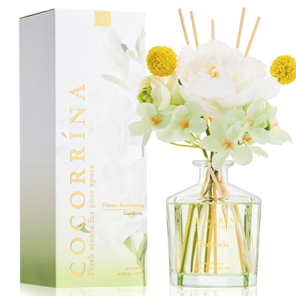 COCORRÍNA Reed Diffuser - Cashmere Vanilla Flower Reed Diffuser Set with 8 Sticks, Home Fragrance Reed Diffuser for Home Bedroom Office Bathroom Shelf Decor (Master Collection)