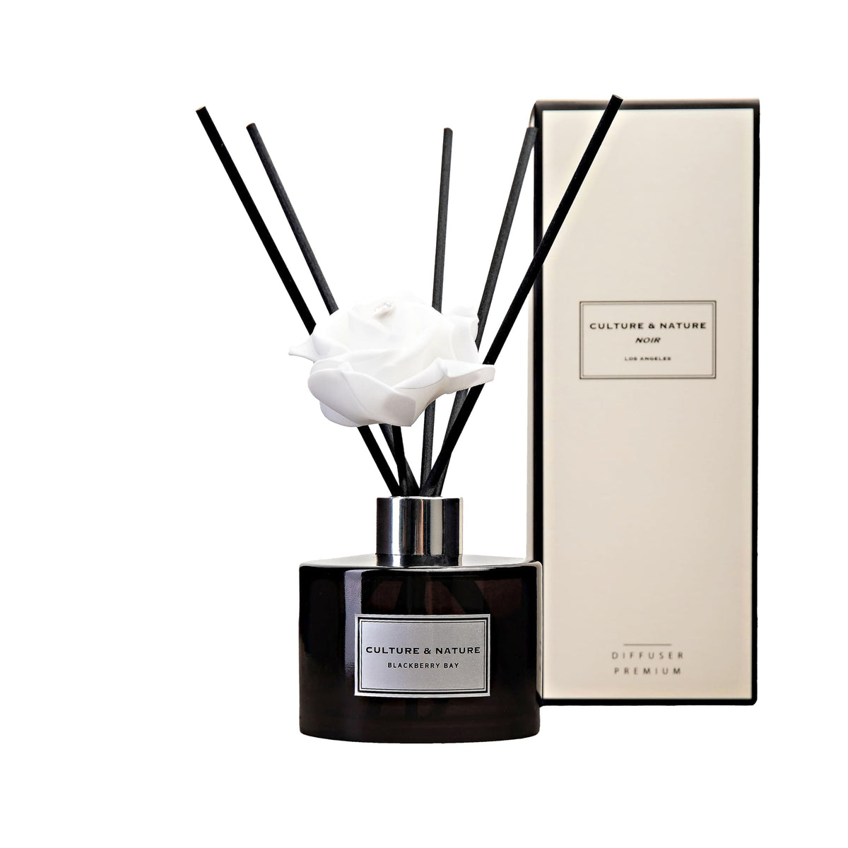 CULTURE & NATURE Reed Diffuser Set 6.7oz (200ml) Black Rose Scented Diffuser with Sticks Home Fragrance Reed Diffuser for Bathroom Shelf Decor