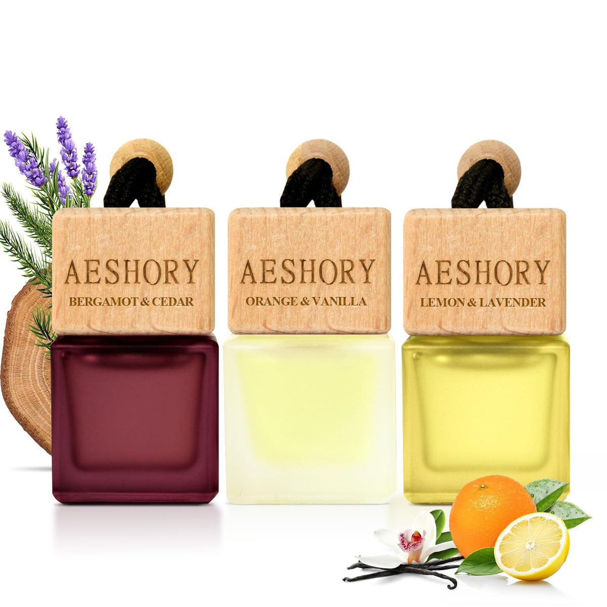 Aeshory 3 Pack Hanging Car Air Freshener, Cozy Autumn Scents, Long Lasting Essential Oil Diffuser, Odor Eliminator, Elegant Car Decor, Ideal Gift for Fall & Daily Use