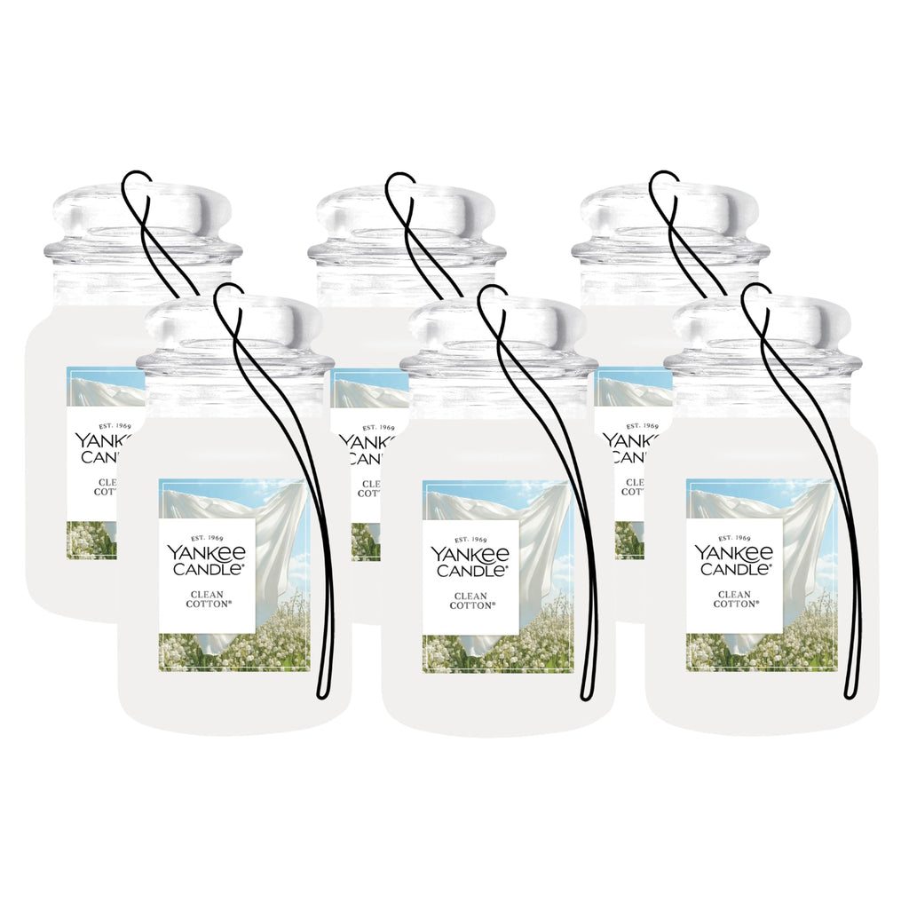 Yankee Candle Classic Paper Car Jar Air Freshener, Hanging Car Freshener, Long Lasting Car Fragrance, Midsummer’s Night (Pack of 6)