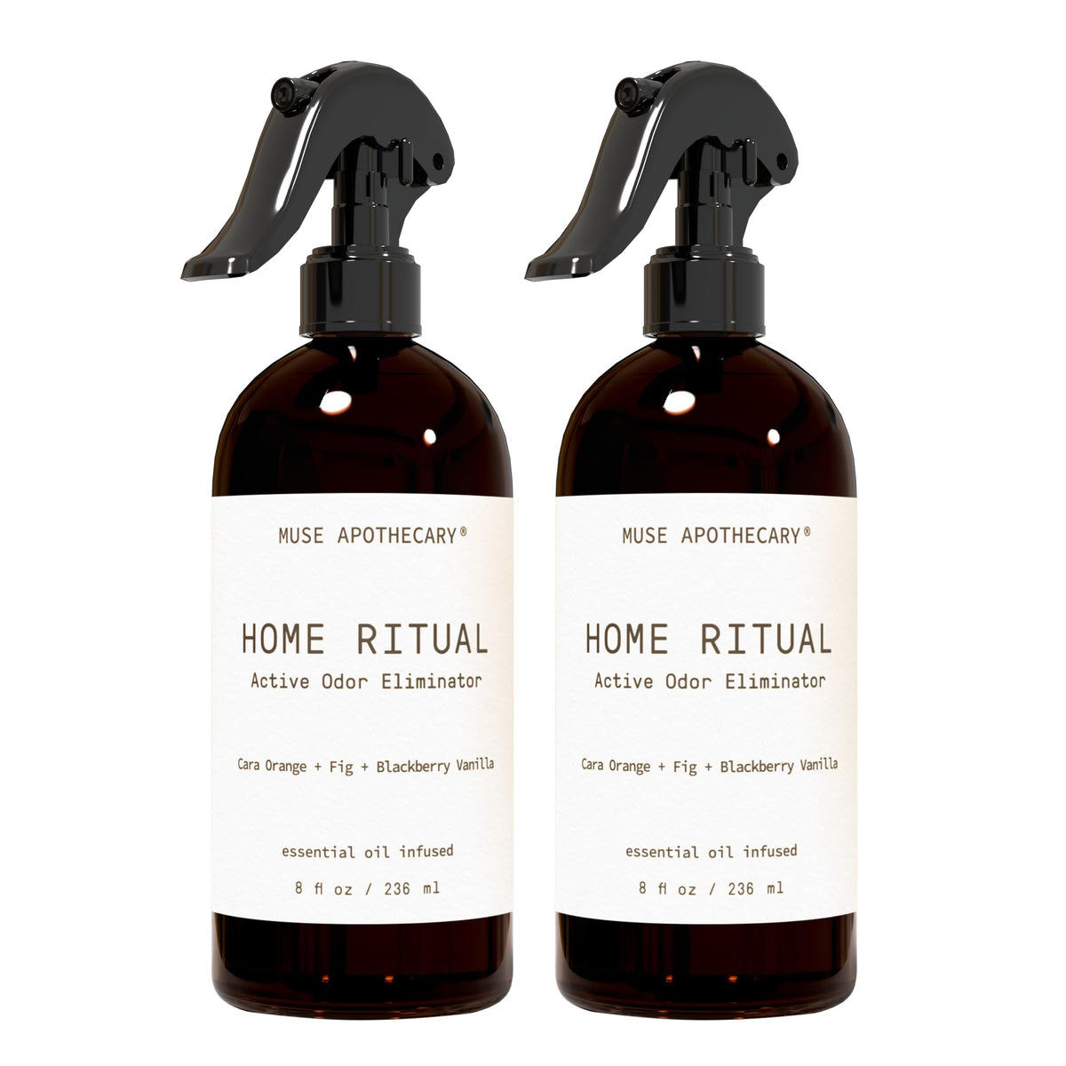 Muse Apothecary Home Ritual Active Odor Eliminator Spray - Furniture Deodorizer Spray & Bathroom Odor Eliminator for Home - Essential Oil Air Freshener - 4oz, Bergamot + French Lavender + Sandalwood