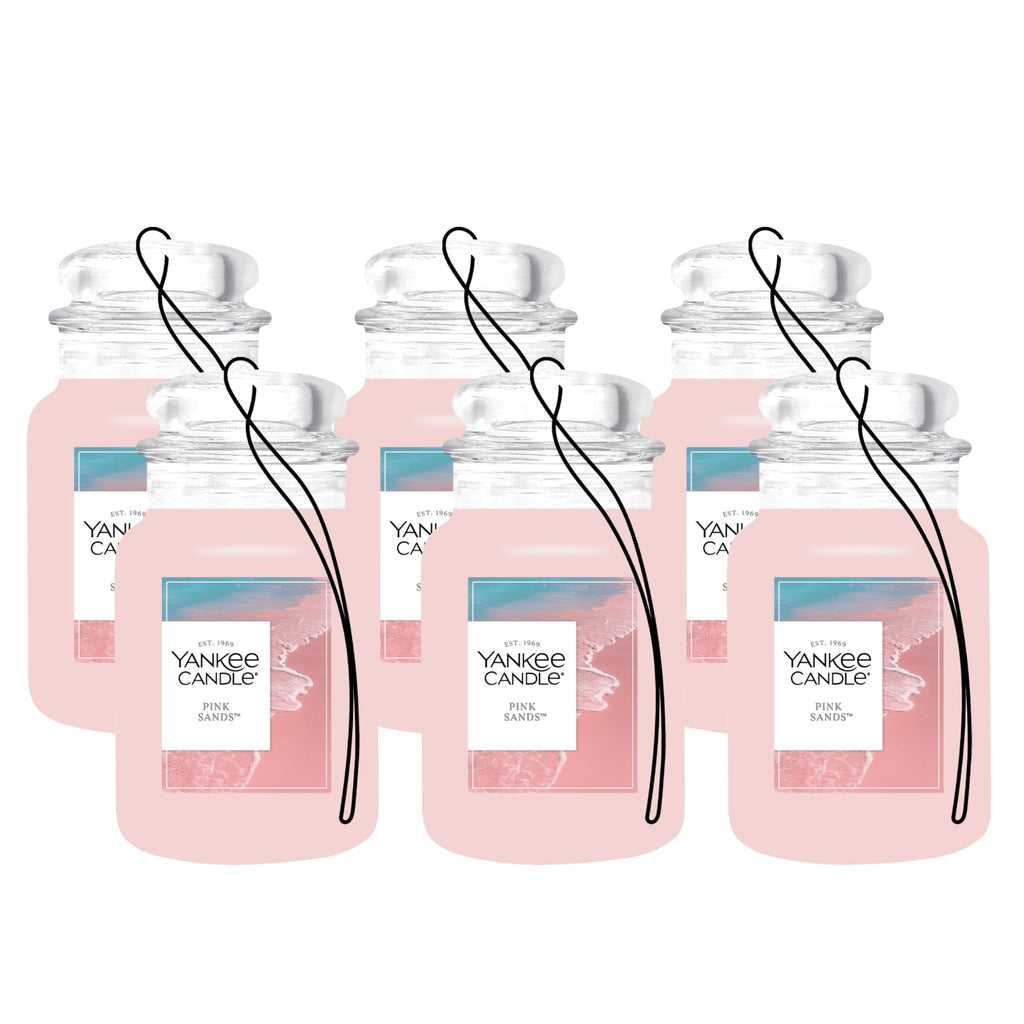 Yankee Candle Classic Paper Car Jar Air Freshener, Hanging Car Freshener, Long Lasting Car Fragrance, Midsummer’s Night (Pack of 6)
