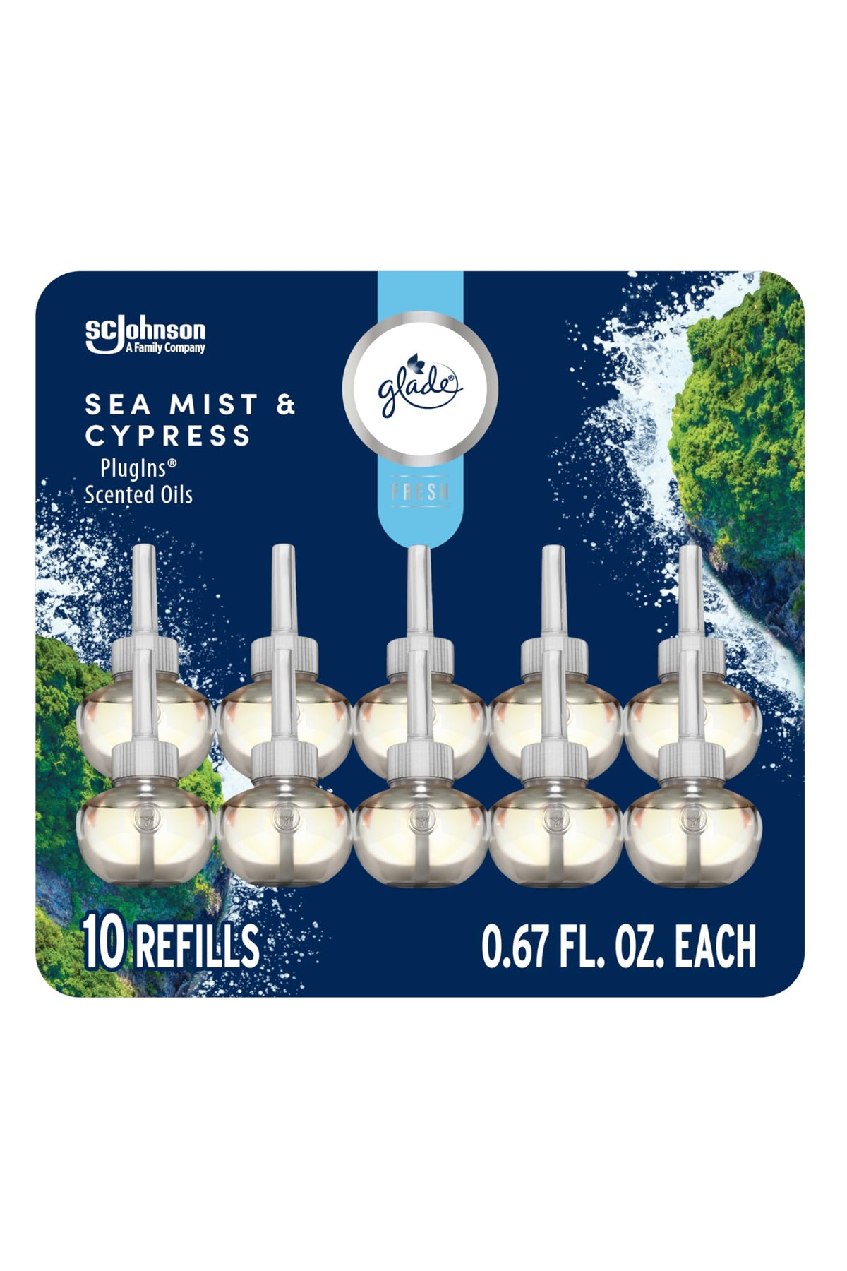 Glade PlugIns Air Freshener Refills, Cashmere Woods, 10 Count