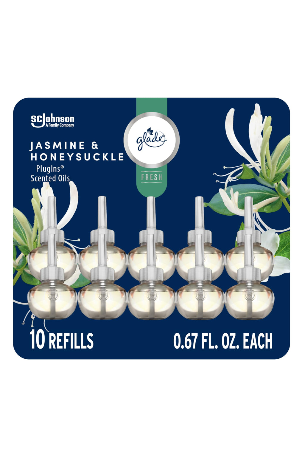 Glade PlugIns Air Freshener Refills, Cashmere Woods, 10 Count