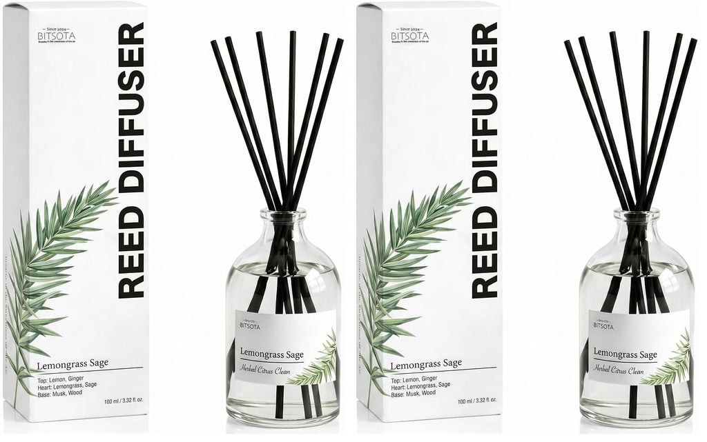Reed Diffuser Set for Bathroom & Home, Long Lasting Essential Oil Aroma, Glass Bottle Home Fragrance with Sticks, Ideal Gift for Woman
