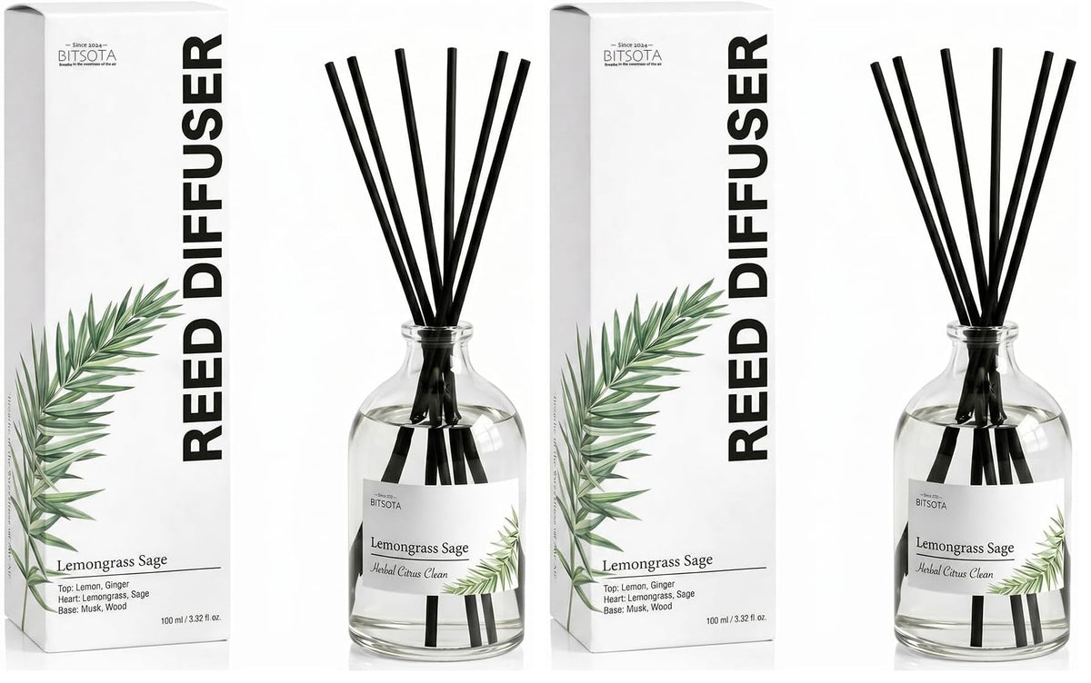 Reed Diffuser Set for Bathroom & Home, Long Lasting Essential Oil Aroma, Glass Bottle Home Fragrance with Sticks, Ideal Gift for Woman