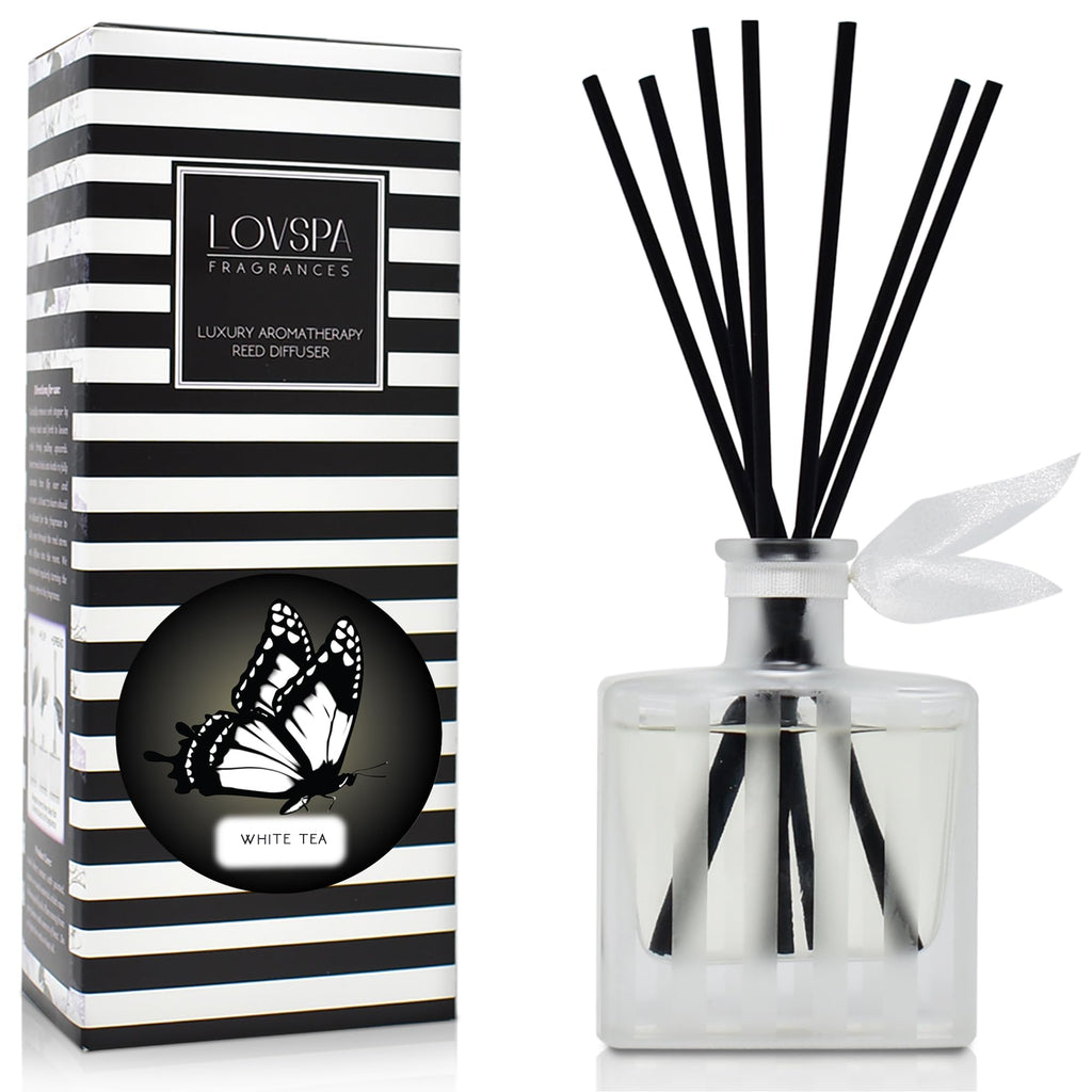 Reed Diffuser Set, Pumpkin Vanilla Chai Scented Oil Diffuser with Sticks, Home Fragrance Accessories for Bathroom Shelf Decor, Aroma Diffusers for Home or Office Fall Decor, USA Made