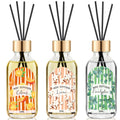 Reed Diffuser Set of 3 Pack, Linen Vanilla Citrus Scented Oil Diffuser with 15 Sticks, Reed Diffusers for Home, Bathroom Air Freshener, 1.7 Fl.oz Each, Total 5.1 Oz