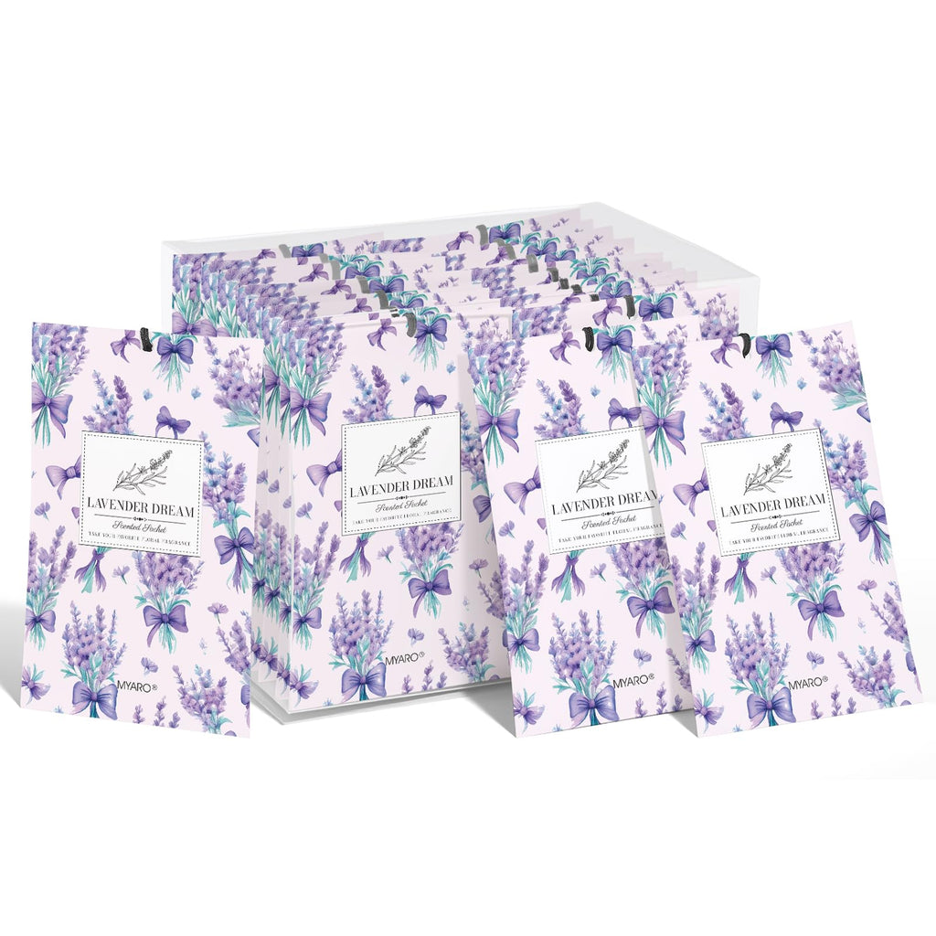 MYARO 12 Pack Fresh Linen Scented Sachets, Closet Deodorizer Car Freshener